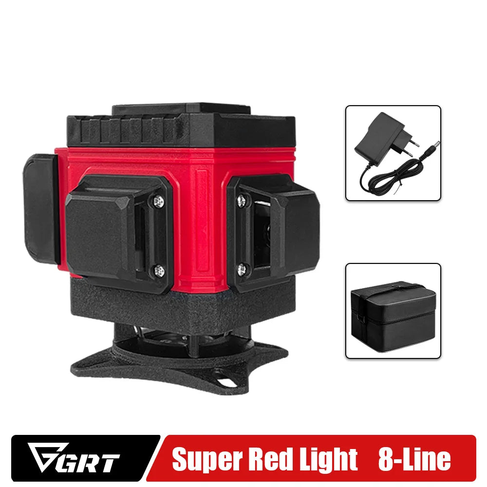 Laser Level Red Line Self Leveling 360 Horizontal And Vertical Super Powerful 8/12/16 Lines Laser Level with Rotaty Base