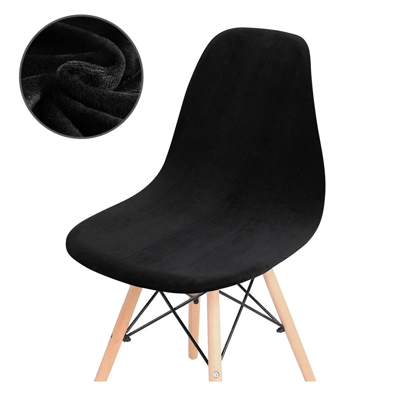 1 Piece Of Velvet Shell Chair Cover Small Shell Chair Cover Banquet Home Hotel Restaurant Bar Seat Cover