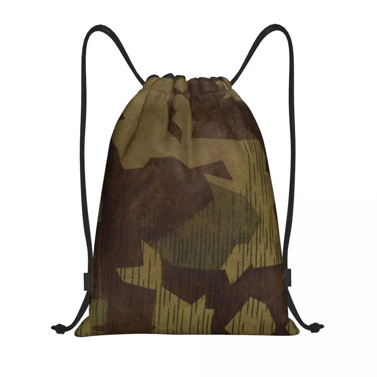 Custom Green Brown Military Camouflage Drawstring Bags Men Women Lightweight Army Jungle Camo Sports Gym Storage Backpack