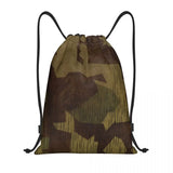 Custom Green Brown Military Camouflage Drawstring Bags Men Women Lightweight Army Jungle Camo Sports Gym Storage Backpack