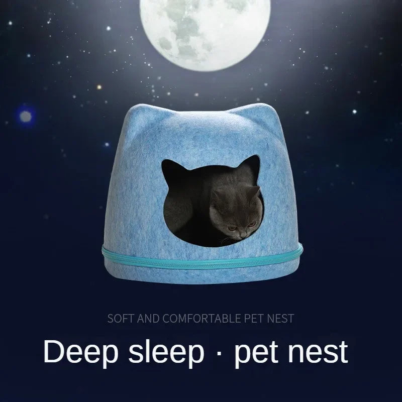 Pet Felt Cat Nest Creative Cat House All-season Pass Semi-closed Accessories Cat Bed Pet Products House Cats Beds Furniture