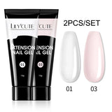 LILYCUTE Nail Extension Gel Set 15ml French Quick Prolong Finger Extend Mold Manicure Kit Long Lasting Construction Crystal Gel