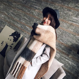 2023 Cashmere Scarf Women Winter Thick Pashmina Warm Shawl Wrap Design Abstract Flower Tassel Blanket Neckerchief Poncho Stoles