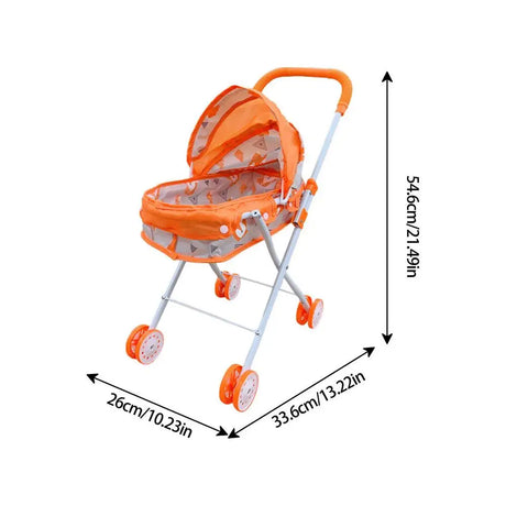 Baby Stroller Dollhouse Toys Creative Kids Play House Toys Doll Dining Cart Rocking Chair Cart Baby Bed Toddlers Nursery Toys