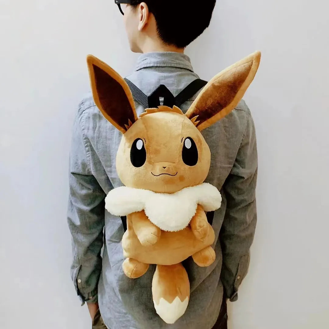 Cute Pokemon Eevee Backpack Kawaii Plush Bag Schoolbag Couple Backpack Cosplay Props Christmas Gifts For Girl Boy Child Kids