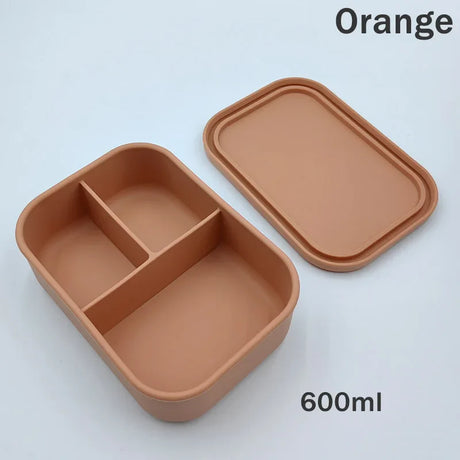 Silicone Bento Lunch Box For Kids  3-compartment Lunch Box Portable Picnic Lunch Box Leakproof Baby Food Container BPA Free