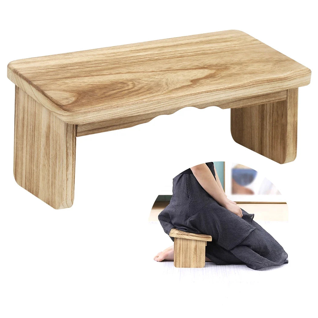 Meditation Bench Wooden Yoga Meditation Bench Foldable Ergonomic Kneeling Stool Wooden Prayer Bench With Durable Metal Hinges