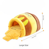 Honey Pot Warm Cat Bed Winter Deep Sleep Nest Hiding House and Habitats Inside Thick Padded Home Supplies Products Accessories