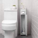 Small Bathroom Corner Floor Cabinet Toilet Vanity Cabinet Narrow Bath Sink Organizer Towel Storage Shelf for Paper Holder