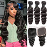 12A Loose Wave Hair Bundles With Frontal Human Hair Bundles With Frontal Brazilian Hair Weaving With 13X4 Lace Hair Extensions