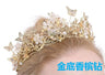 Handmade Bridal Pearl Rhinestone Crown Tiara Butterfly Floral Crown Wedding Gift Floral Design Crown Hair Accessories