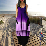 Elegant Dresses For Women Sexy Beach Long Dress Plus Size Irregular Sleeveless Spaghetti Strap Sundress