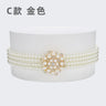 New Ladies Pearl Waist Chain Rhinestone Pearl Decorative Belt Fashion Sweet Dress Elastic Elastic Belt Women’s Designer Belts