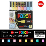 Japan Posca Marker Pen Set Non-Toxic Utilies Escolares Used On Multiple Materials Paper Cloth Glass Canvas Ceramic Plastic Safe