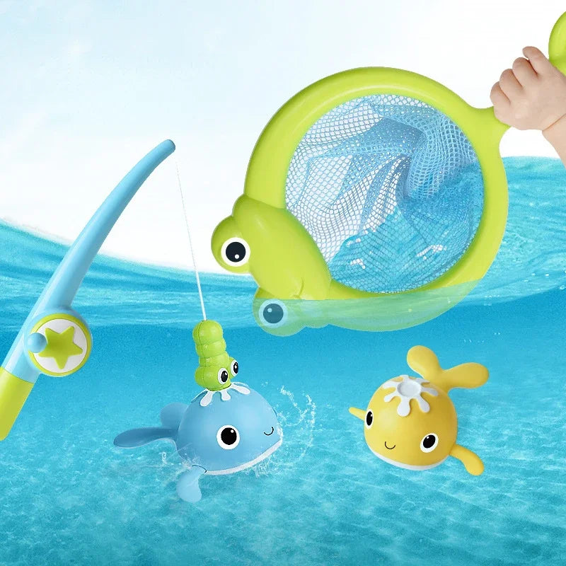 Cute Baby Bath Toy Kids Fishing Toy Set Magnetic Parent-child Interactive Game Swimming Pool Water Play Toy for Children Toddler