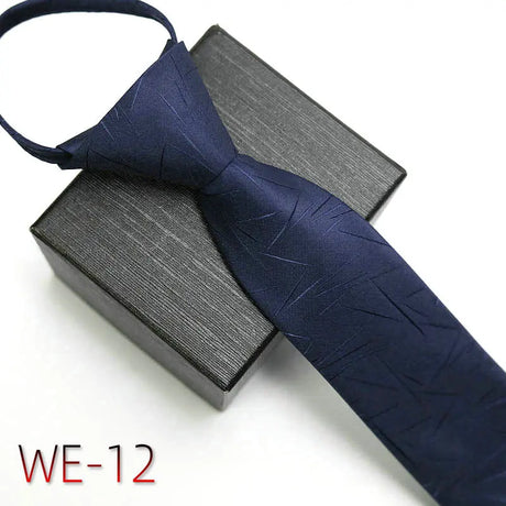 New Suit Business Zipper Tie for Man 48*7cm 1200 Pins High-end Polyester Neck Tie Striped Solid Color Grid Flower Ties