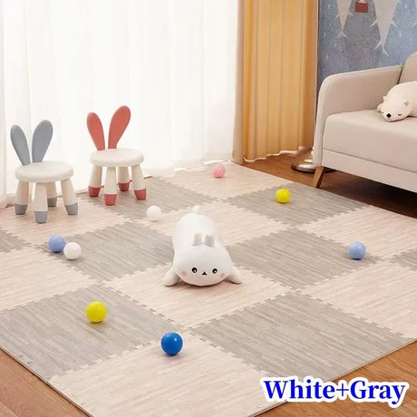 12PCS Puzzle Mat 30x30cm Foam Play Mats Rug Baby Game Mat Baby Activity Gym Puzzle Mat Wood Grain Floor Mat Kids Carpet Play Mat