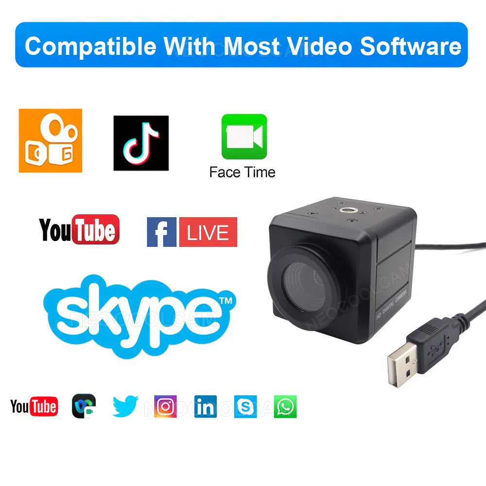 Industrial 4K Webcam PC Laptops 8MP Autofocus USB Mini Camera IMX179 Sensor OTG UVC Plug and Play For Meeting Document Scanning