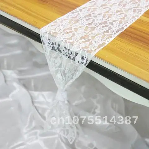 Elegant Lace Flower Chair Sashes 18x275cm White Black Beige Chairs Bow Ties for Banquet Wedding Party Chair Cover Decoration