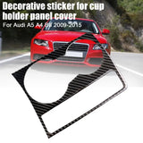 For Audi A4 B8 2009-2016 Carbon Fiber Cup Holder Panel Cover Decorative Sticker Modification Of Car Interior Accessories