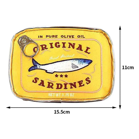 Canned Sardines Women Travel Cosmetic Bag Cute Toiletry Bag Creative Portable Fashion Zipper Multi-function for Weekend Vacation