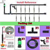 20M Auto Mist Garden Irrigation System Kit Strengthen16PE Hose Automatic Plant Watering Equipment Set for Greenhouse Lawn Patio