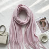 Luxury Cashmere Bright Solid Color Women Scarf Winter Shawl and Wrap Classic Tassel Female Foulard Thick Blanket Shawl Accessory