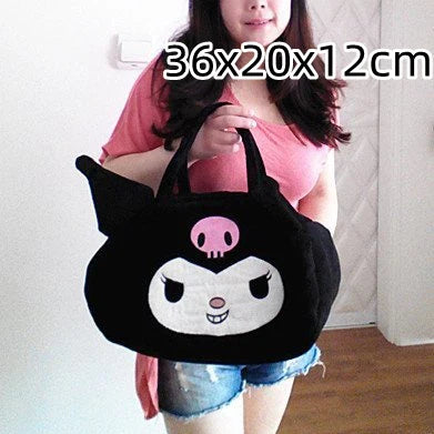 Sanrio Cute My Melody Shoulder Bag Japanese Kuromi Lovely Plush Bag Lolita Messenger Bag for Girl Travelling Bag Birthday Gifts