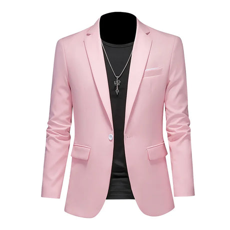 Men Business Casual Blazer Plus Size M-6XL Solid Color Suit Jacket Dress Work Clothes Oversize Coats Male Brand Clothing Tuxedo