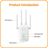 PIX-LINK AC27 1200Mbps WiFi Extender 2.4 & 5GHz Signal Booster Repeater Cover Up To 7500 Sq.Ft Long Range With Ethernet Port