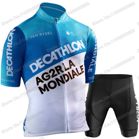 2024 AG2R Cycling Jersey Set Summer France Pro Team Cycling Clothing Men Road Bike Shirt Suit Bicycle Bib Shorts MTB Maillot