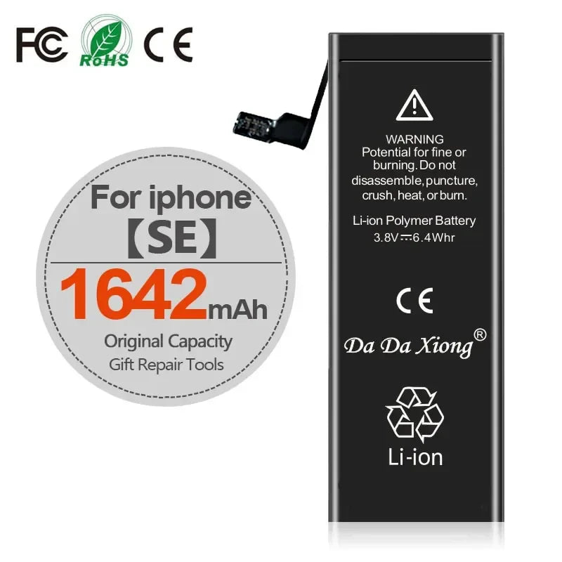 High Capacity Battery For iPhone 4 4S 5 5S 5C SE 2020 6 6S 7 8 SE2 Plus X XR XS 11 Pro Max Mobile Phone Pack New 0 Cycle Seal