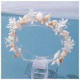 Handmade Garland Headband Seashell Hairbands Flower Designs Beach Party Prop Headpieces for Women Bride Wedding Hair Jewelry