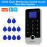 Bluetooth Tuya APP Smart Fingerprint RFID Access Control Keypad Touch IP65 Waterproof 13.56MHz Door Opener Keyless Lock System