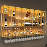 Club Hanging Wine Cabinet Shelf Whisky Liquor Display Metalic Bar Cabinet Industrial Modern Armario Para Vinos Home Furniture