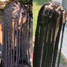 Jumbo Knotless Box Braids Wig For Black Women Synthetic Cornrows Wig Faux Locs Dreadlocks Full Lace Front Wigs Tribal Braides