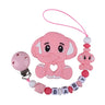 Baby Personalized Name Pacifier Clip Newborn Pacifiers Holder Custom Elephant Gum Nipple Chain Set Silicone Teething Toy Gift