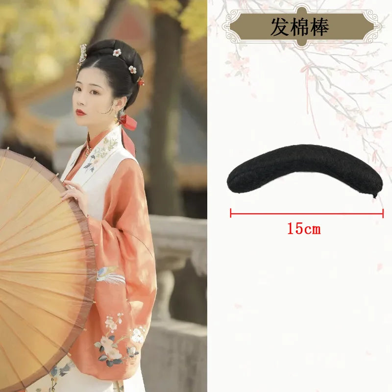 Hanfu Wig Headband Universal Cotton Rod Women Hair bun Lazy Hair Package Hair Pad Hanfu Chinese Style Traditional Headdress