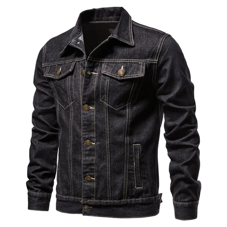 Men'S Workwear Long-Sleeved Lapel Denim Jacket Fashionable Loose Multi-Pocket Jacket Outwear Casual Soft Coat Chaquetas Hombre