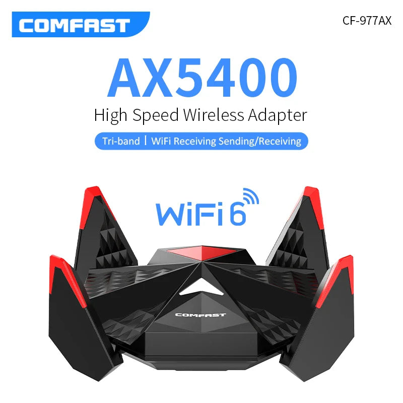 AX5400 Wifi 6 Wireless Adapter with high gain antennas high power USB3.0 Wifi Dongle 802.11ax 2.4G/5G/6Ghz Wireless Network Card