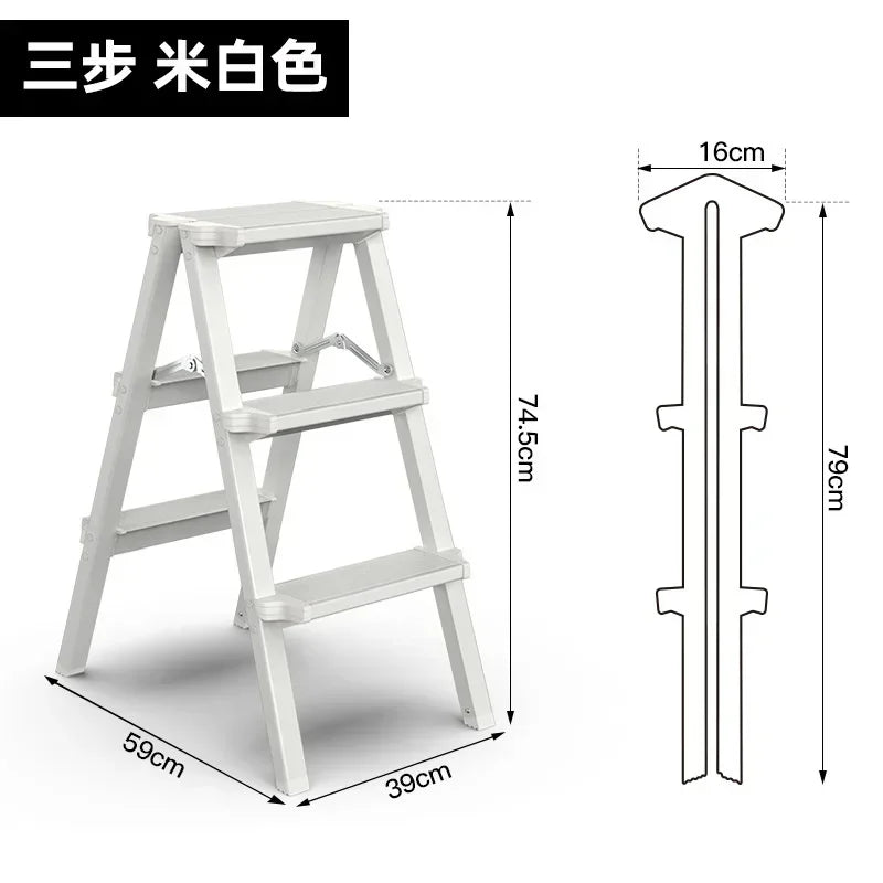 Multifunctional High Stools Kitchen Thickened Aluminum Ladder Chair Folding Design Step Stool Non-slip Pedal Ladder Stool