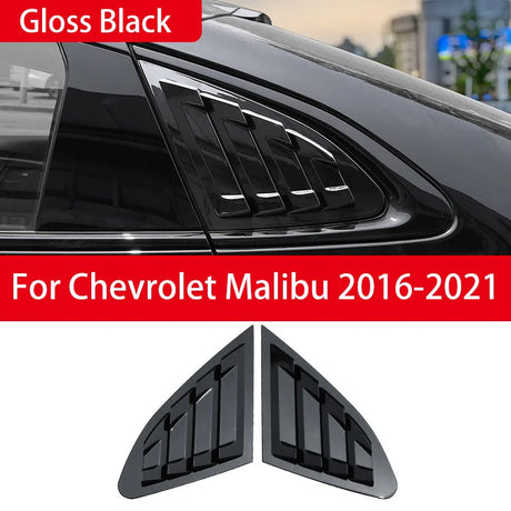 For Chevrolet Malibu 2016-2021 Car Rear Louver Window Side Shutter Cover Trim Sticker Vent Scoop ABS Carbon Fiber Accessories