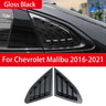 For Chevrolet Malibu 2016-2021 Car Rear Louver Window Side Shutter Cover Trim Sticker Vent Scoop ABS Carbon Fiber Accessories