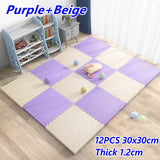 Baby Game Mat 12PCS Puzzle Mat Thick 1.2cm Play Mats 30x30cm Foam Puzzle Mat Floor Mats Gym Crawling Mat Kids Foot Mat Baby Rugs