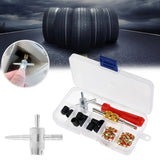 33Pcs Tire Valve Stem Puller Kit Car Motorcycle Valve Stem Core Metal Repair Tools Automobile Tire Install Replacement Tool