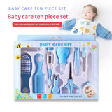 1~8PCS Nasal Aspirator Without Sharp Corners Newborn Infant Care Nail Clipper Set Round Head File Blue Baby Care