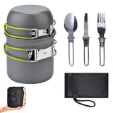 Camping Cookware Set Aluminum 2-8 Person Portable Outdoor Tableware Cookset Cooking Kit Pan Bowl Kettle Pot Hiking BBQ Picnic