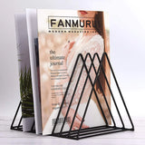 1Pc Nordic Iron Art Triangle Bookcase Ins Style Desktop Magazine Storage Shelf Newspaper Shelf Household Storage Shelf