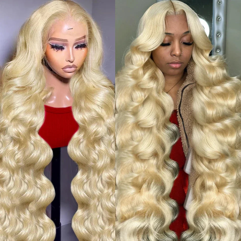 30 32 Inch 613 Honey Blonde Body Wave 13x6 HD Lace Frontal Human Hair Wigs Brazilian Colored 5x5 Closure Glueless Wig For Women