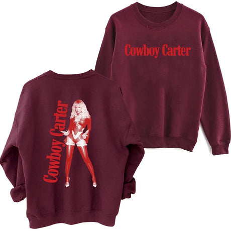 2024 Beyonce Cowboy Carter Sweatshirt Harajuku Hip Hop Round Neck Long Sleeve Oversized Hoodie Fans Gift